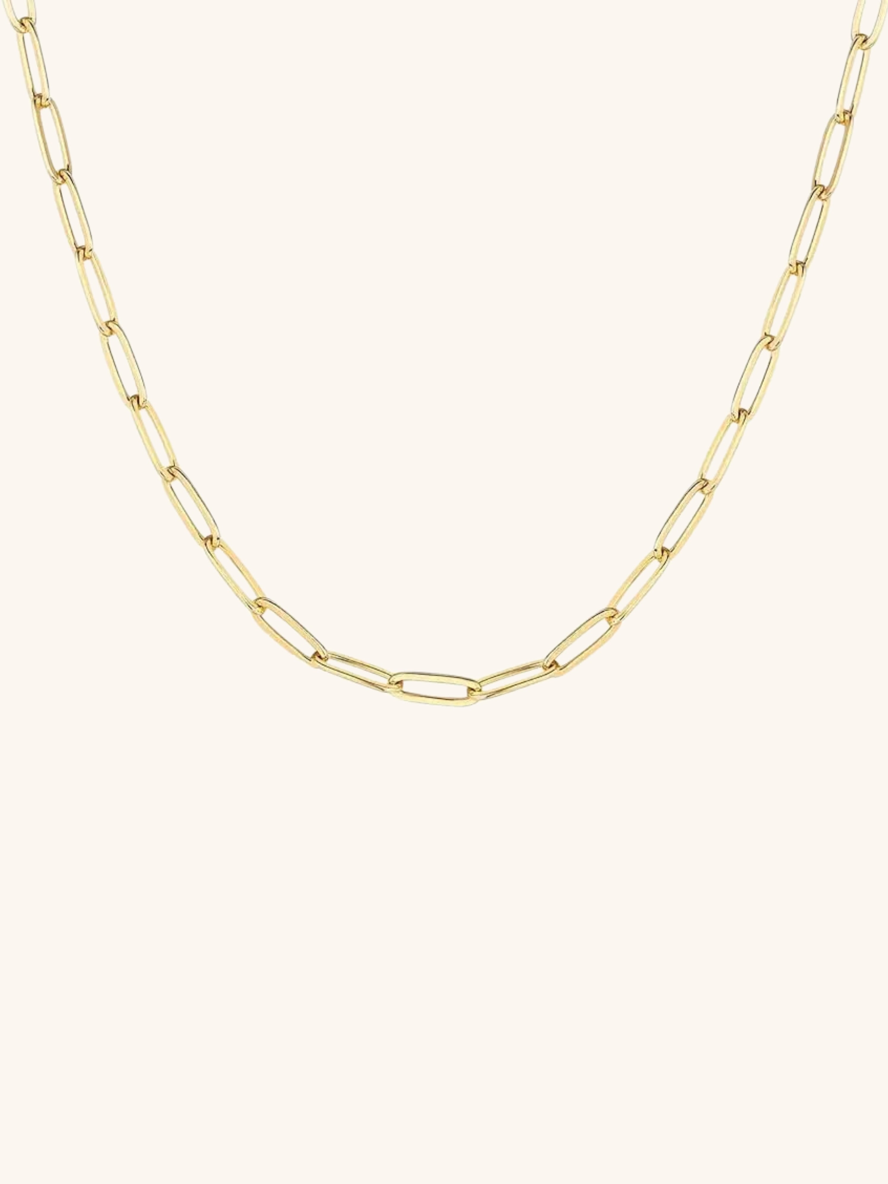 18K GOLD PLATED PAPERCLIP CHAIN NECKLACE