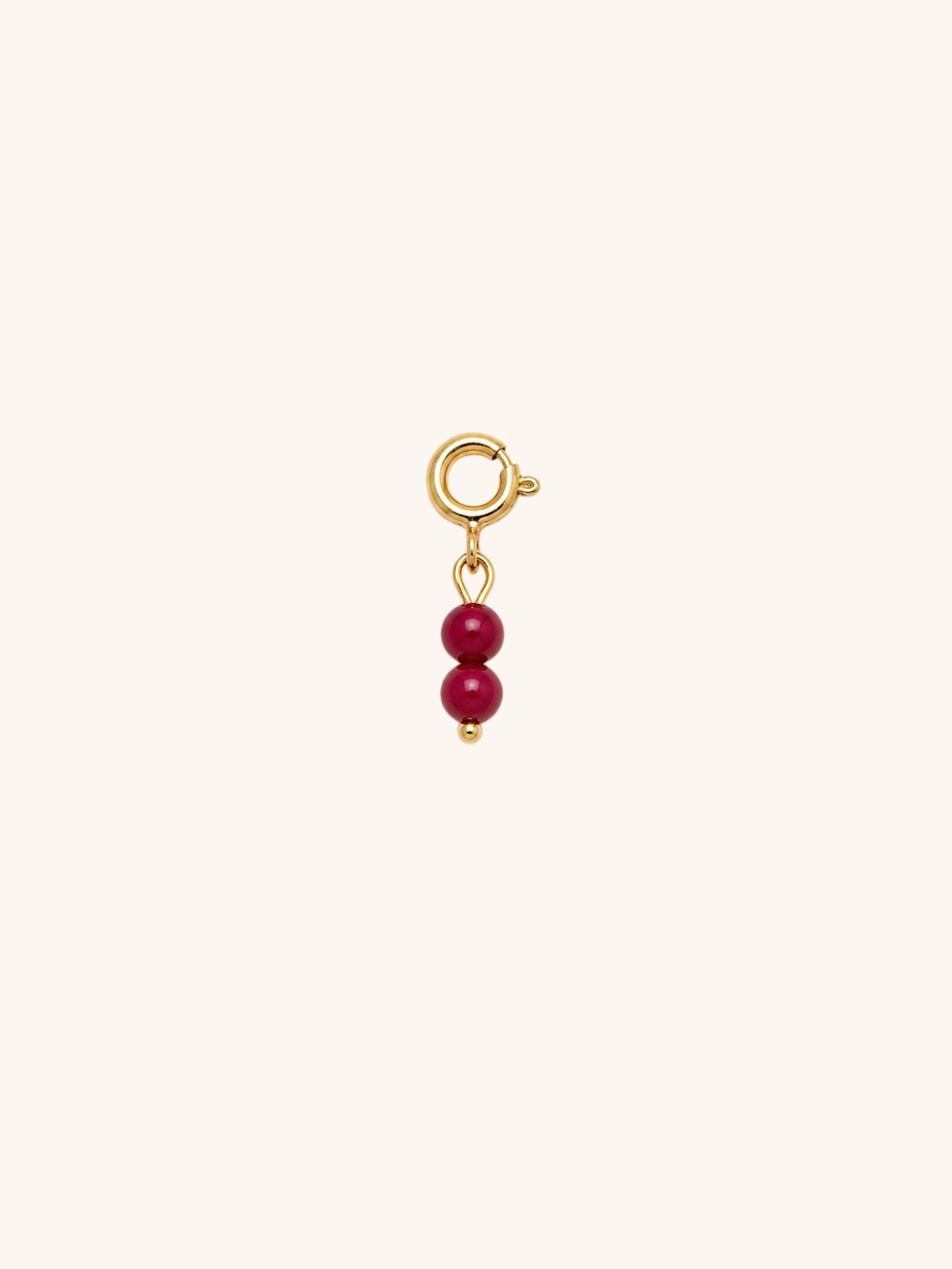 Dark Red Double Bead Charm (Interchangeable)