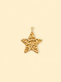Large Textured Star Charm (Interchangeable) – 18K Gold Plated Stainless Steel