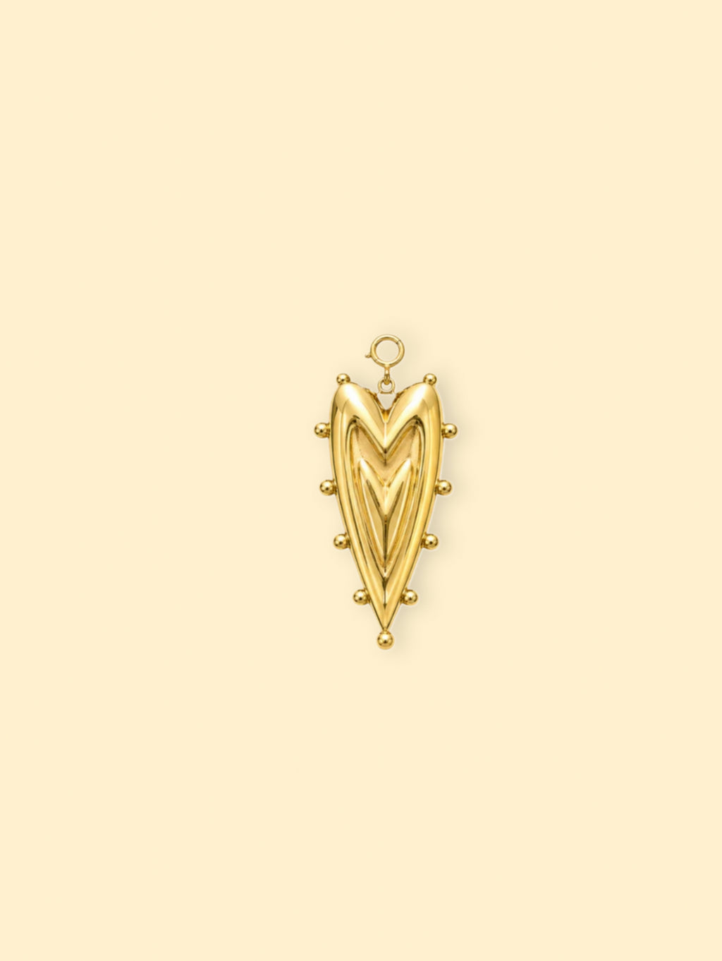 Heart Shield Charm (Interchangeable) – 18K Gold Plated Stainless Steel