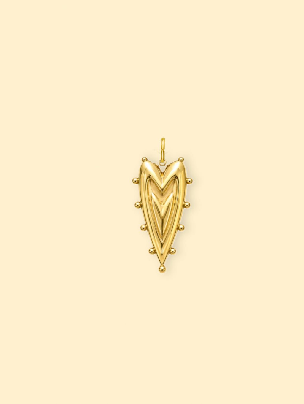 Heart Shield Charm (Interchangeable) – 18K Gold Plated Stainless Steel
