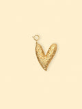 Hammered Heart Charm (Interchangeable) – 18K Gold Plated Stainless Steel