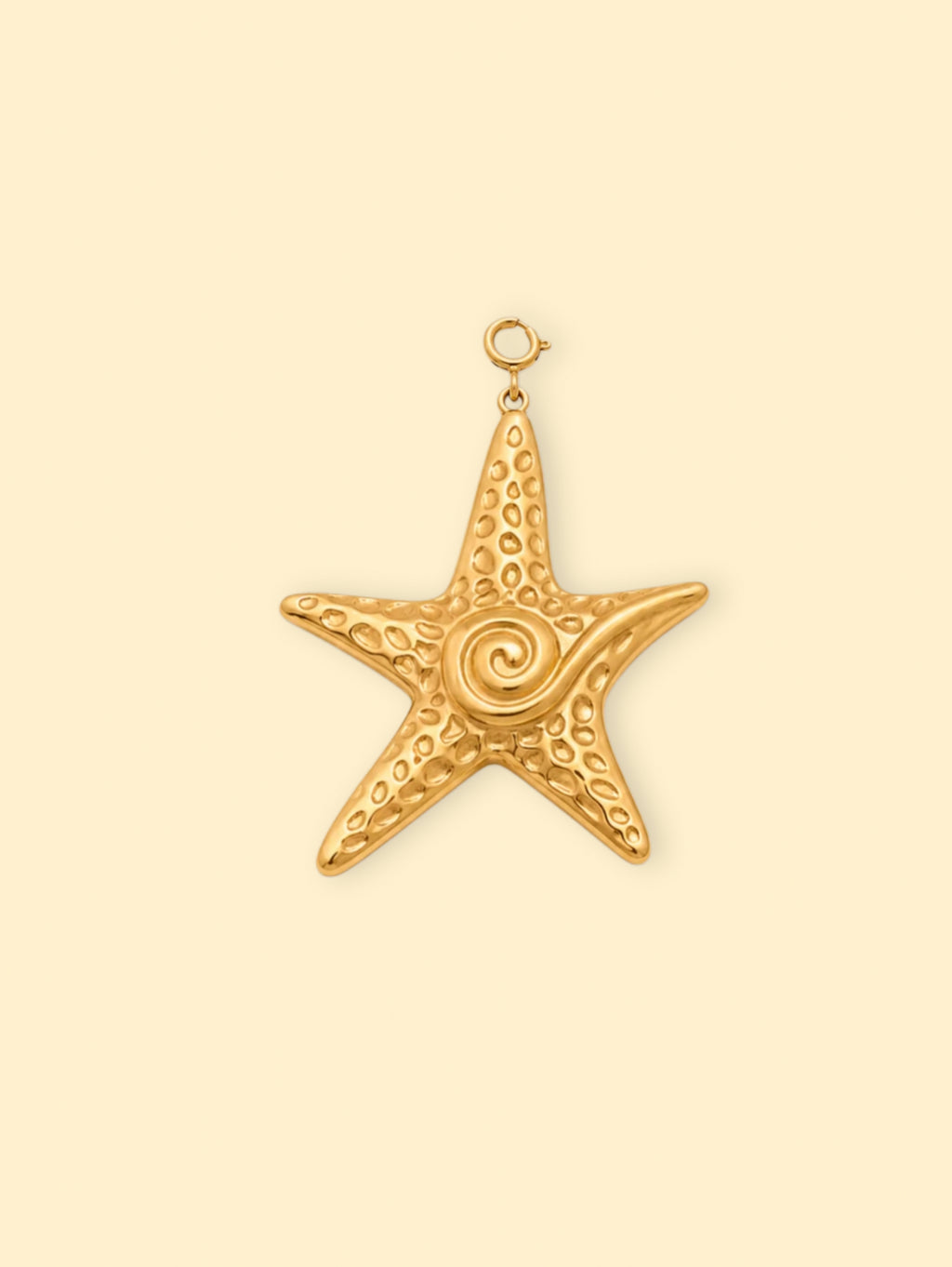 Gold Spiral Starfish Charm (Interchangeable) – 18K Gold Plated Stainless Steel