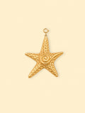 Gold Spiral Starfish Charm (Interchangeable) – 18K Gold Plated Stainless Steel