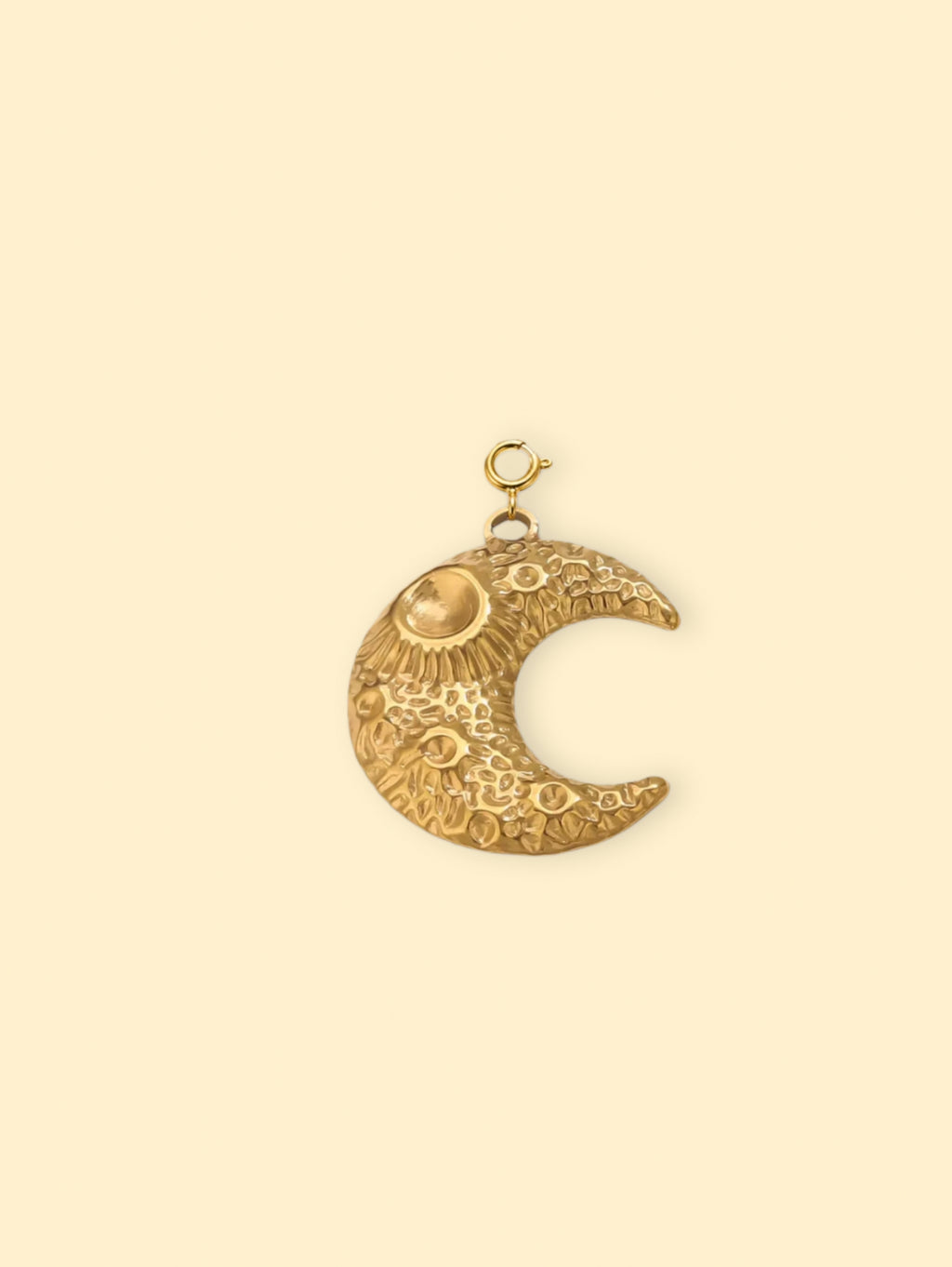 Gold Crescent Moon Charm (Interchangeable) – 18K Gold Plated Stainless Steel