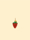 18K Gold Plated Strawberry Charm Pendant