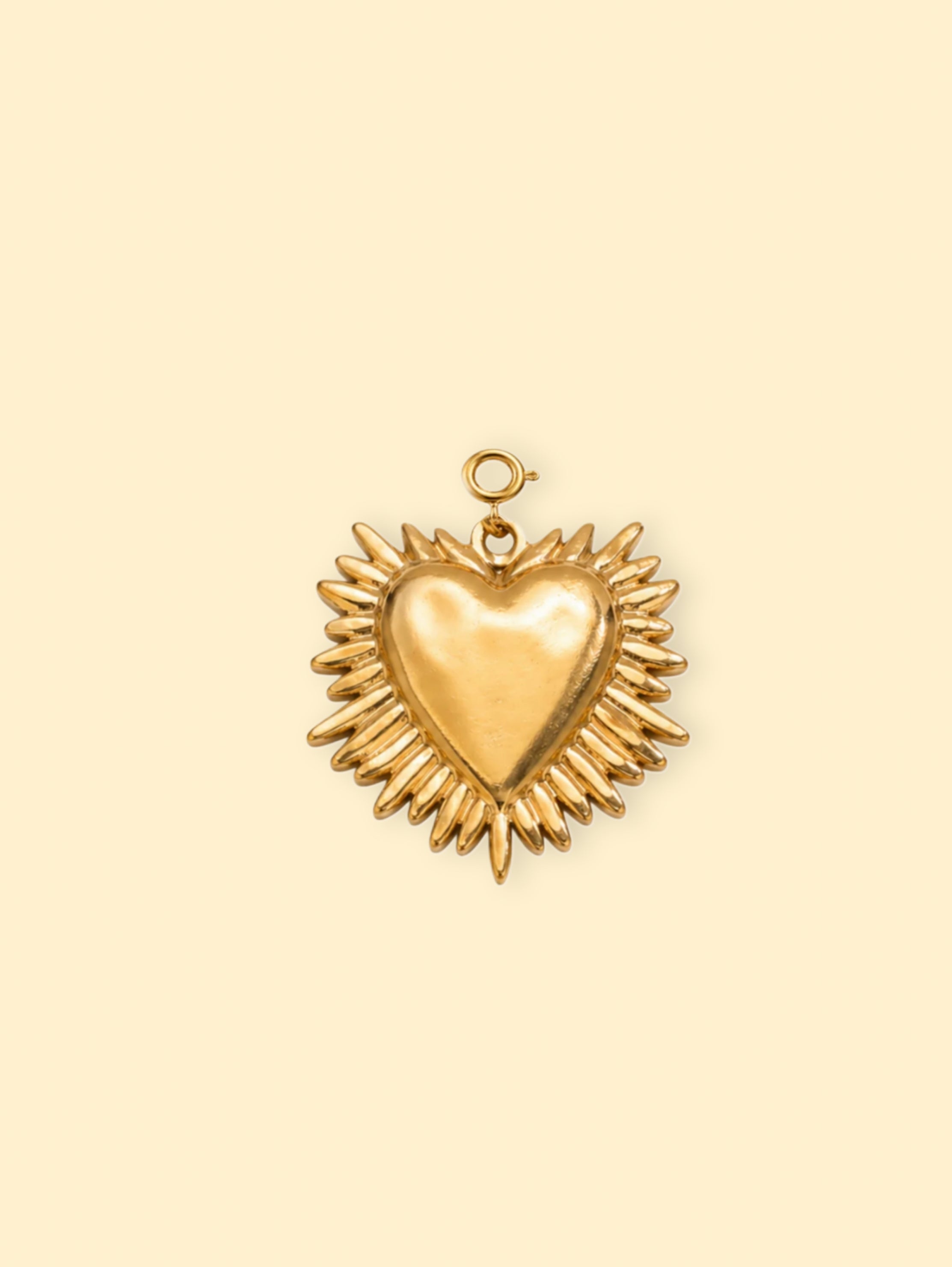 Radiant Heart Charm (Interchangeable) – 18K Gold Plated Stainless Steel