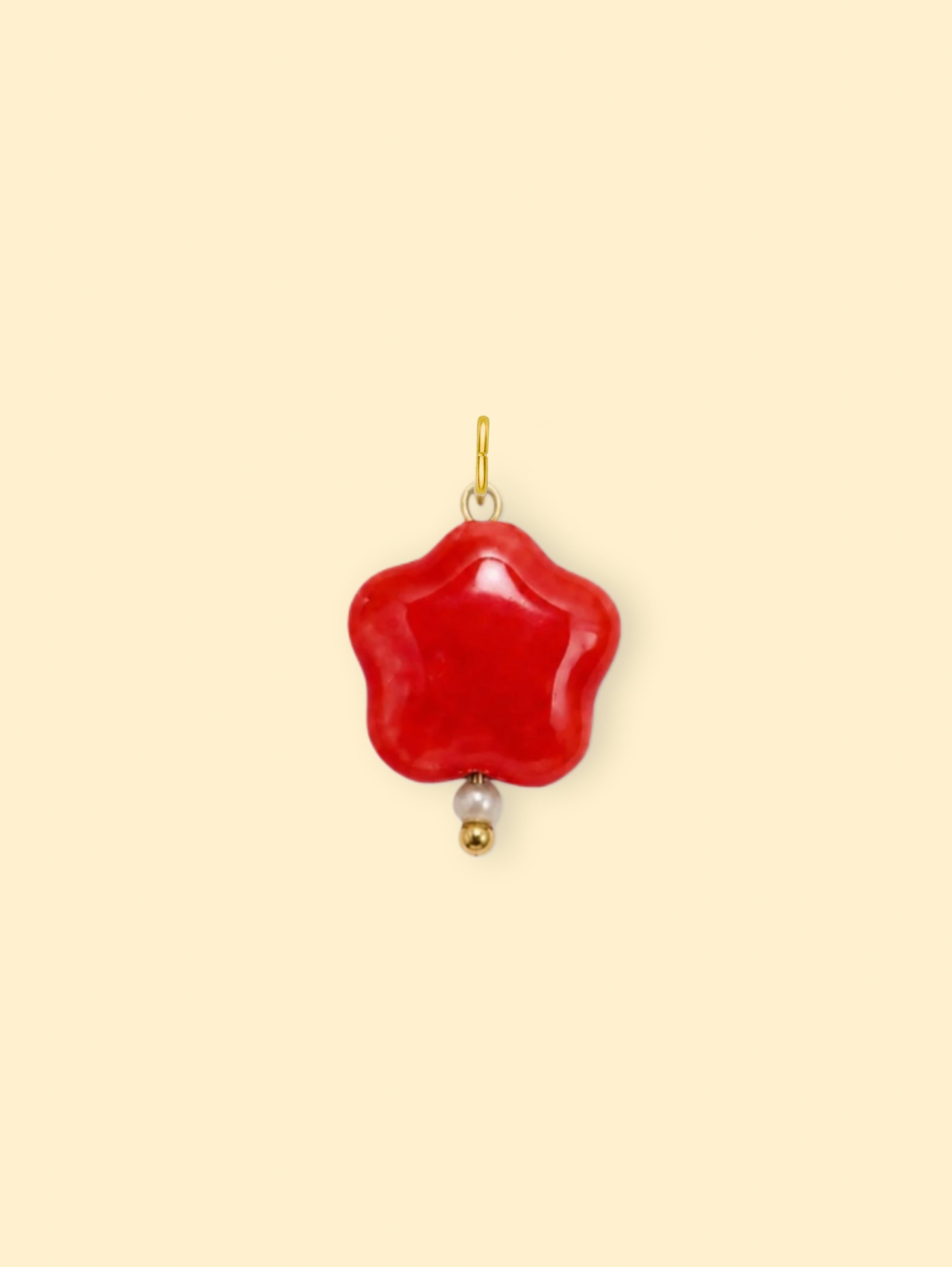 Red Cream Flower Charm (Interchangeable)