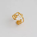 Celestial Moon Sun Ring Stainless Steel 18k Gold Plated