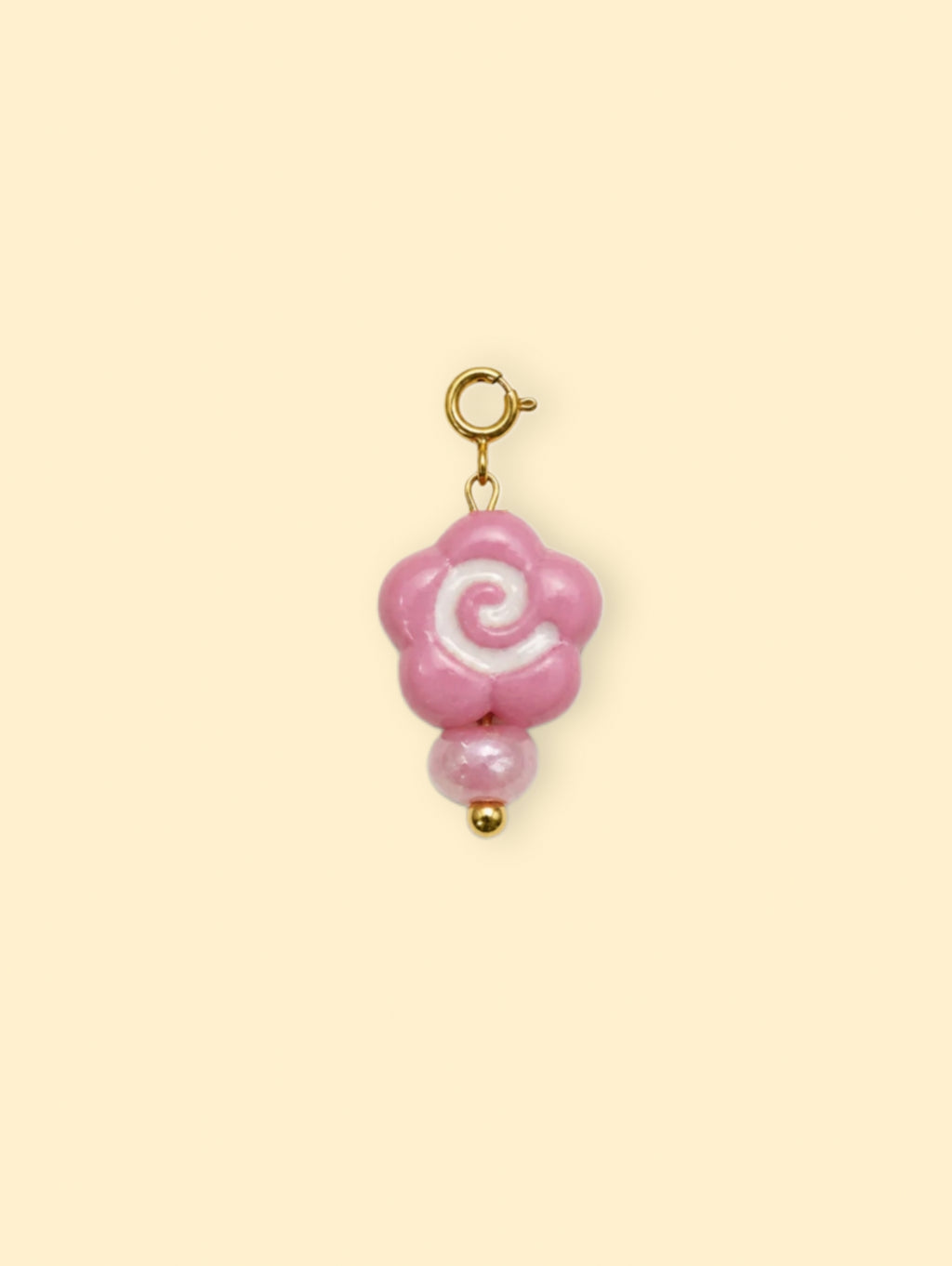 Pink Swirl Flower Charm (Interchangeable)