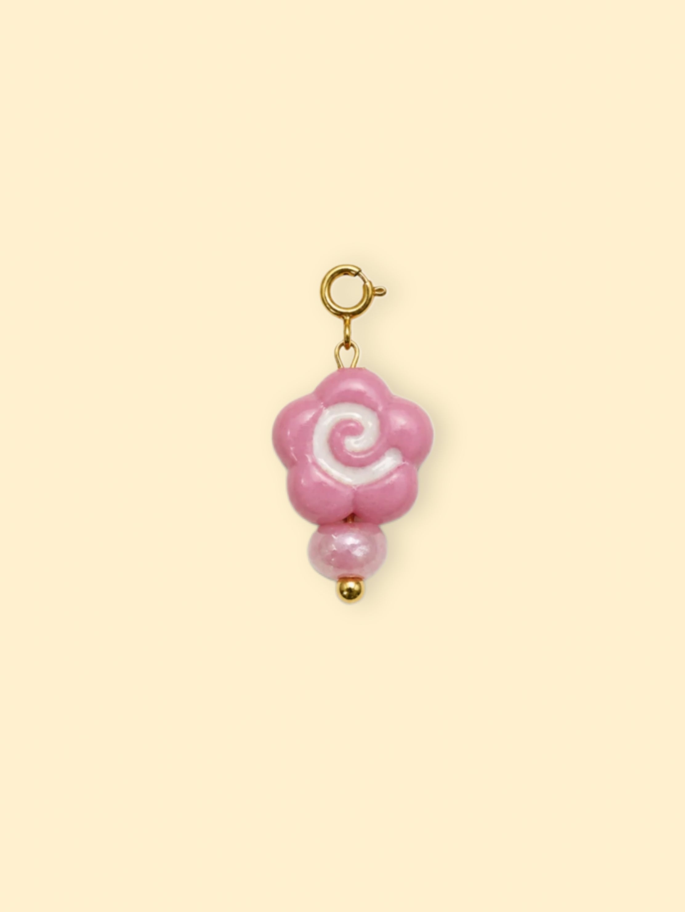 Pink Swirl Flower Charm (Interchangeable)