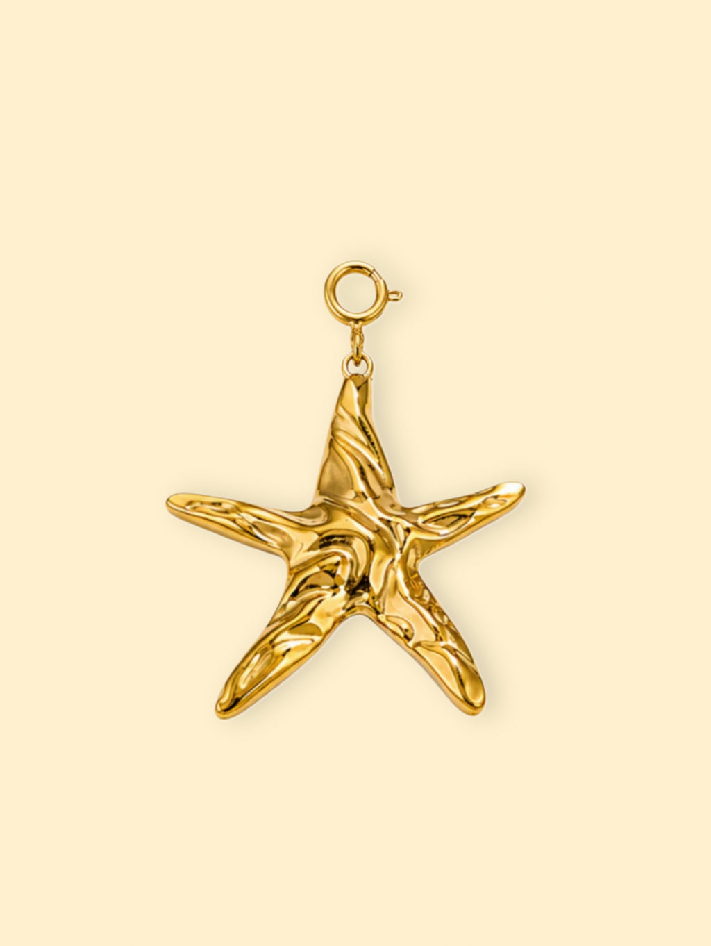 Sculpted Starfish Charm (Interchangeable) – 18K Gold Plated Stainless Steel
