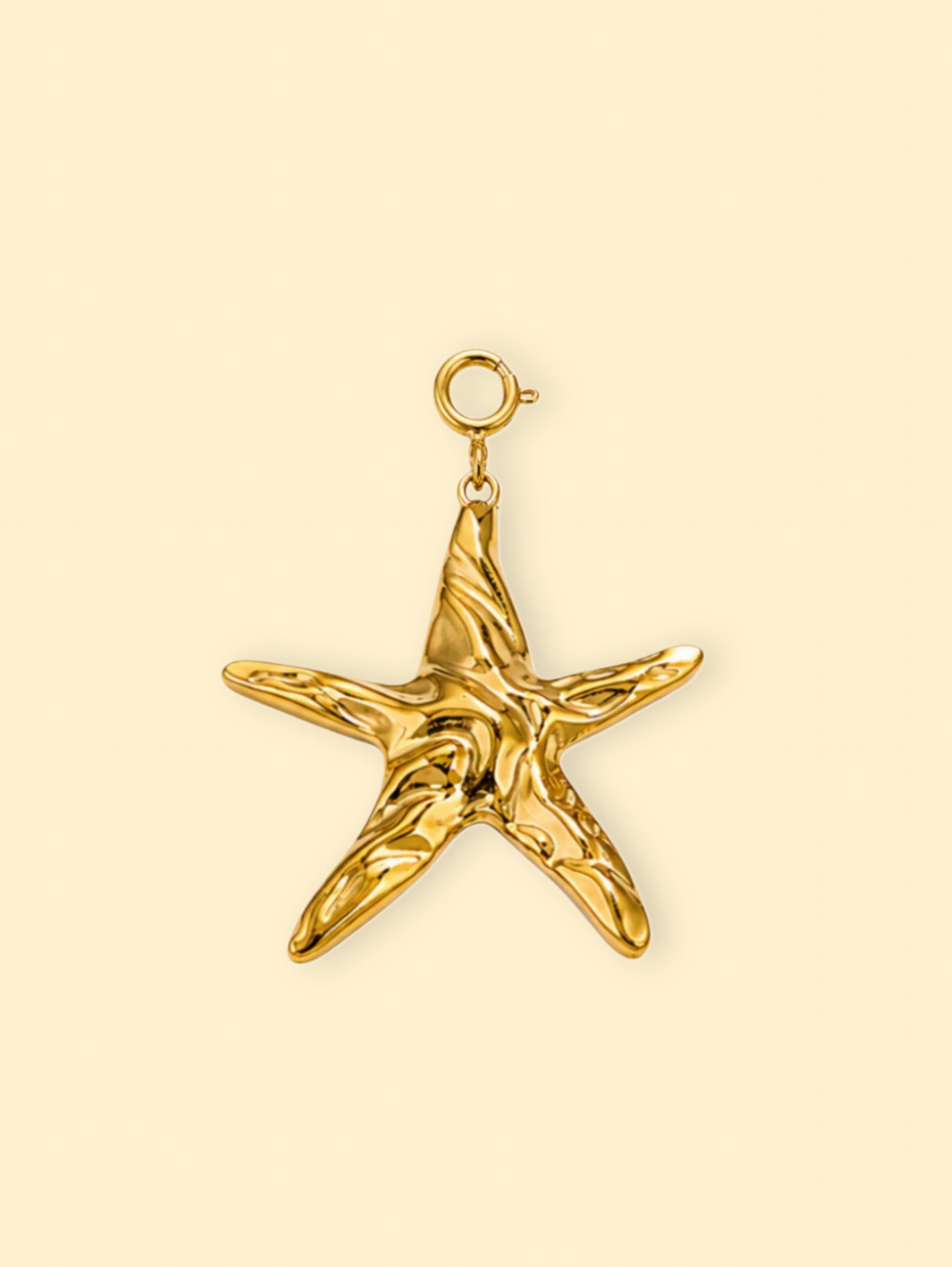 Sculpted Starfish Charm (Interchangeable) – 18K Gold Plated Stainless Steel