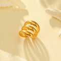 Triple Band Ring Stainless Steel 18K Gold Plated
