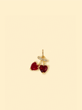 18K Gold Plated Copper Double Cherry Charm Pendant.