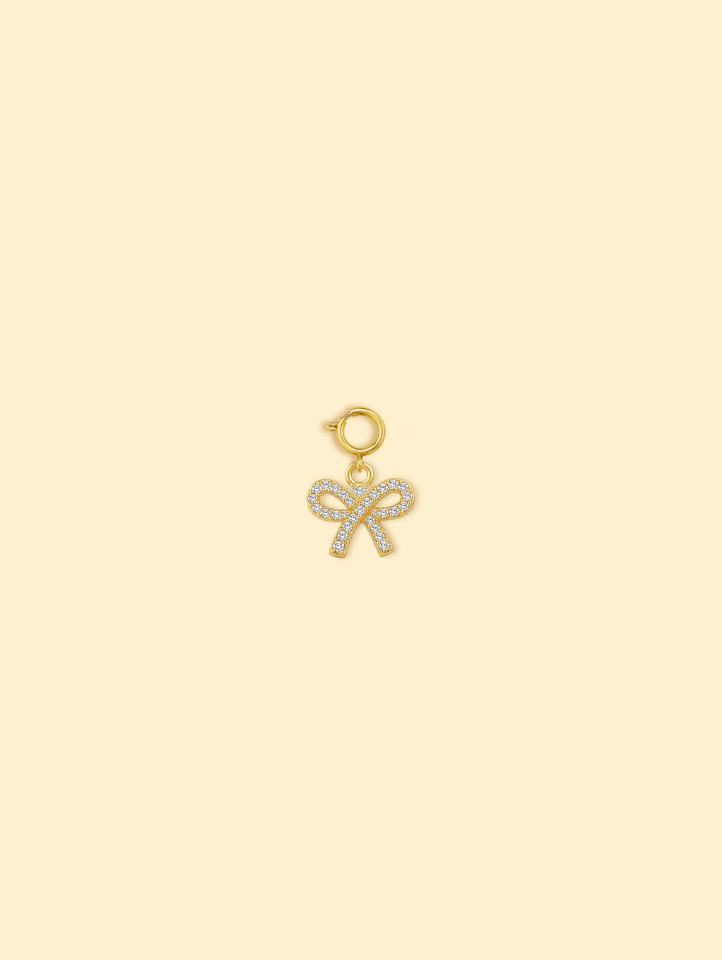 14K Gold Plated Copper Bow Charm.
