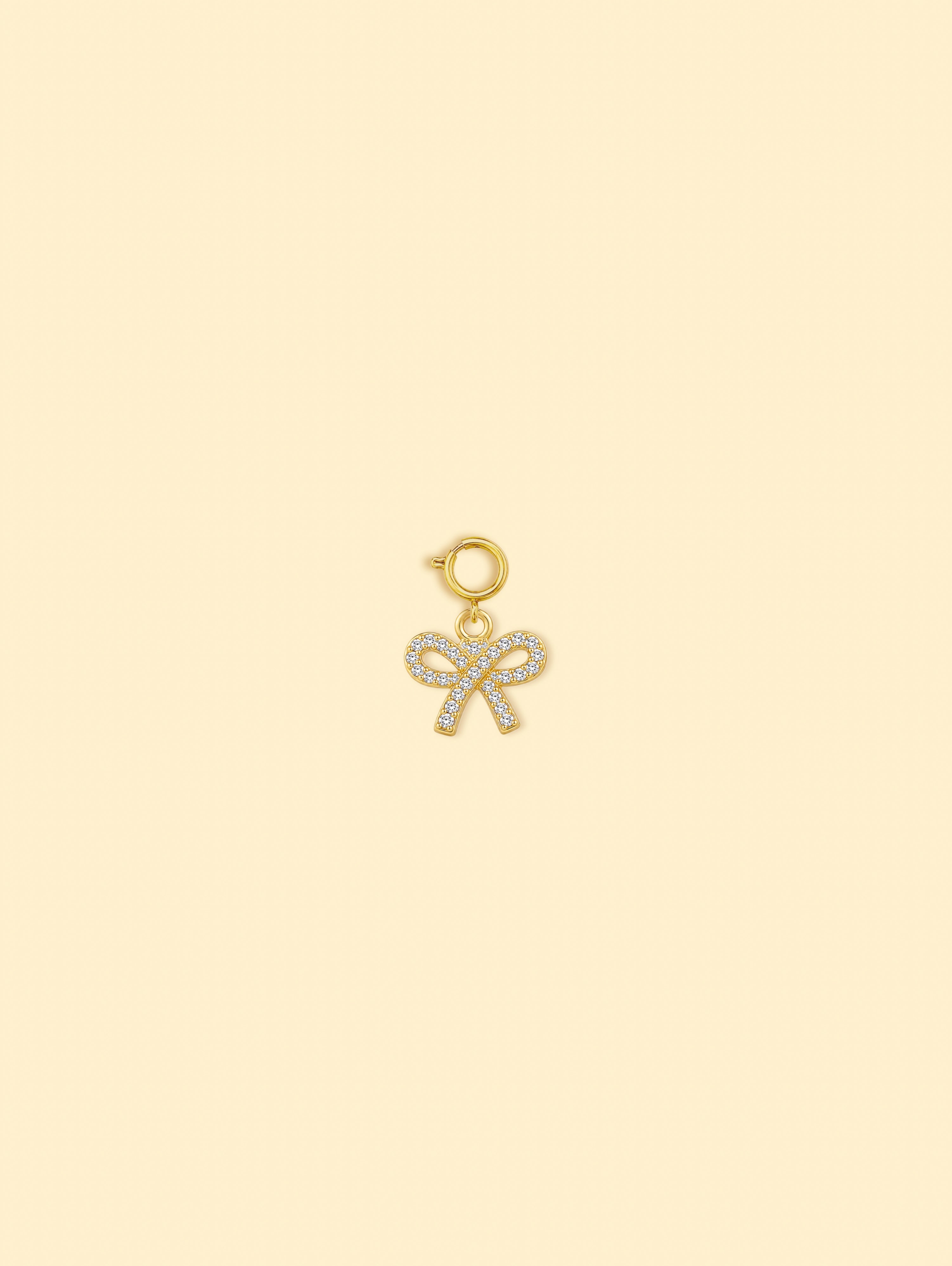 14K Gold Plated Copper Bow Charm.