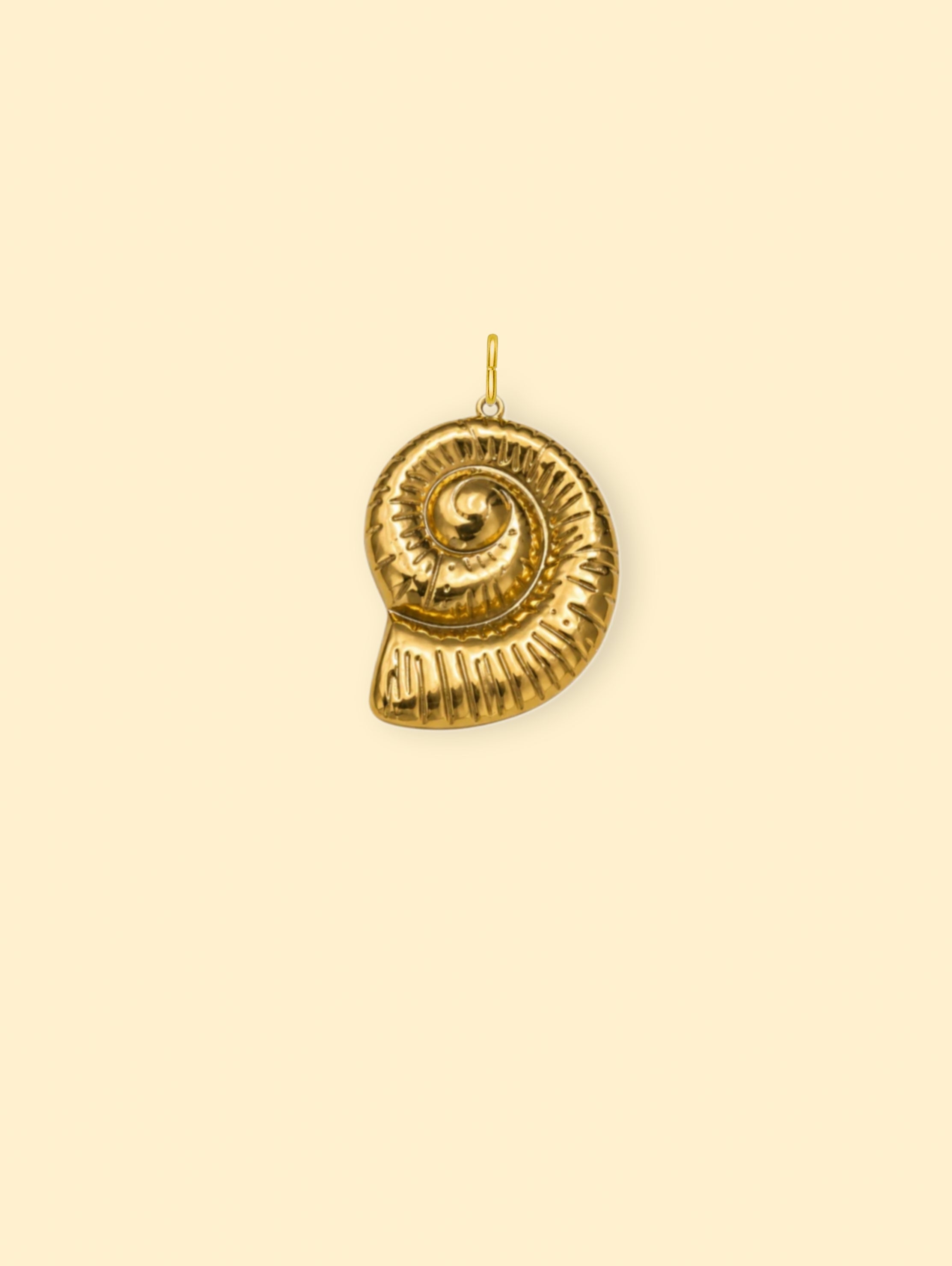 Spiral Shell Charm (Interchangeable) – 18K Gold Plated Stainless Steel