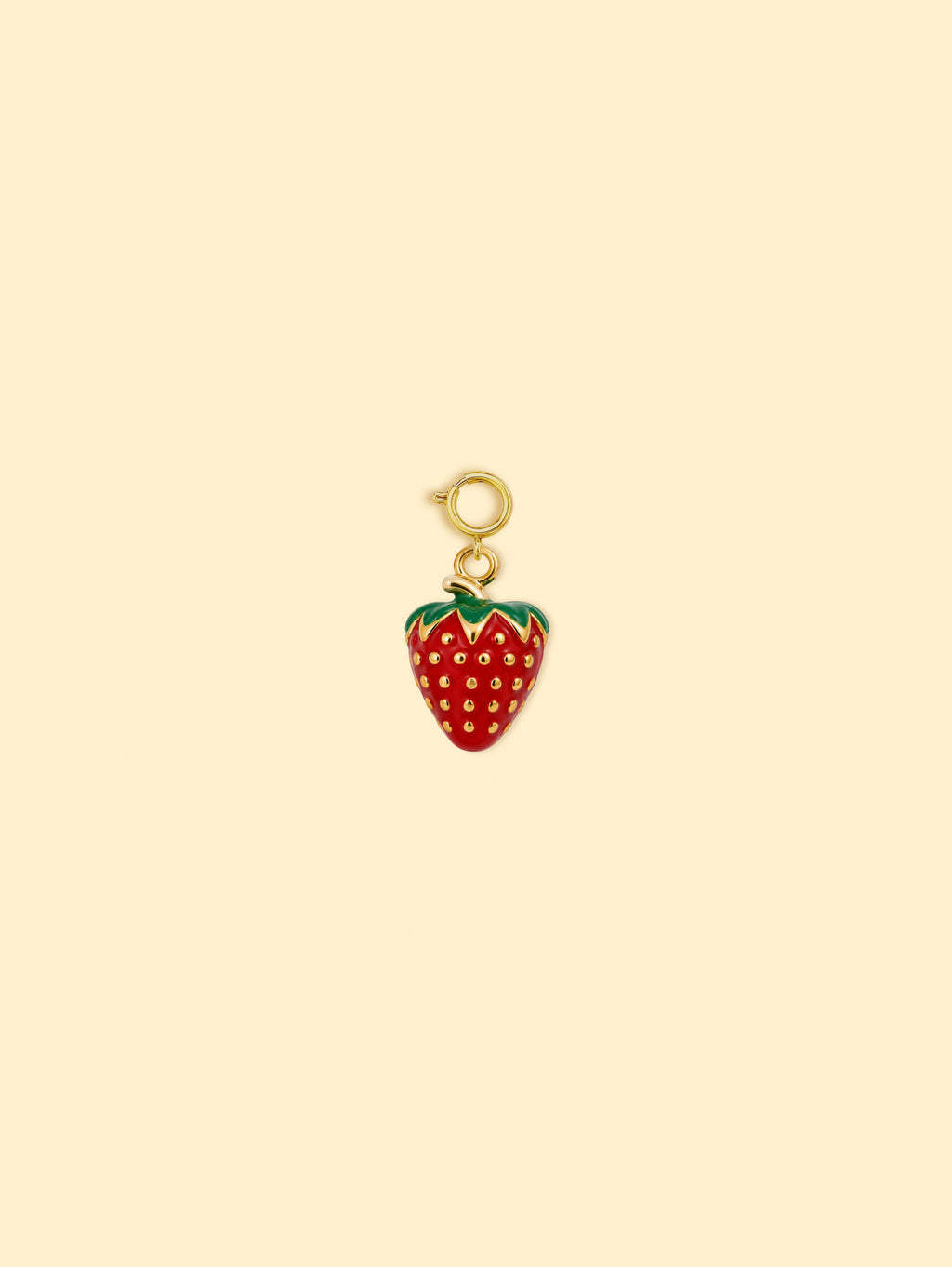 18K Gold Plated Stainless Steel Strawberry Charm.