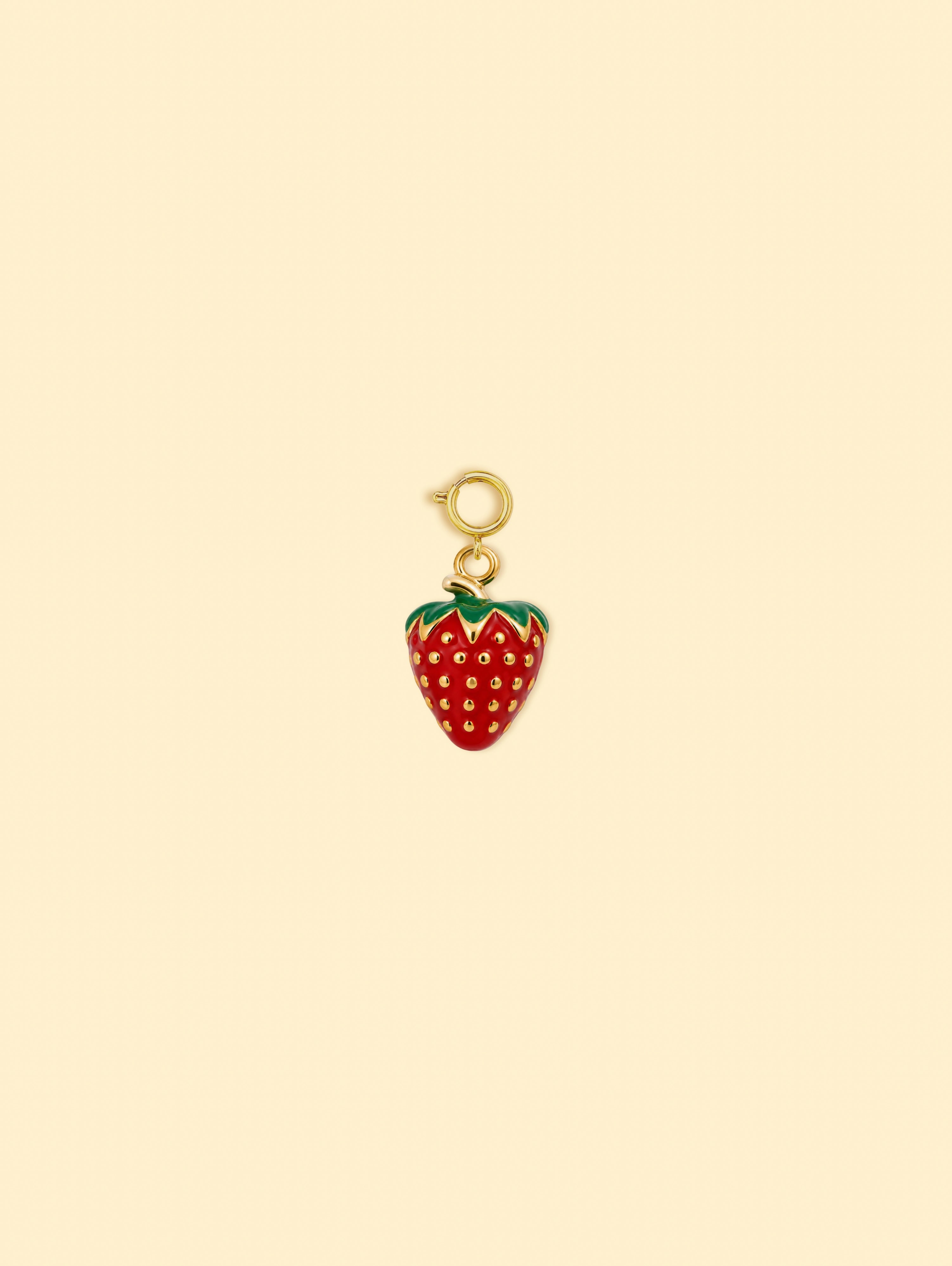 18K Gold Plated Stainless Steel Strawberry Charm.
