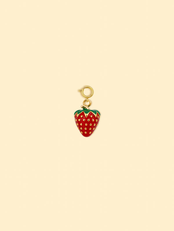 18K Gold Plated Stainless Steel Strawberry Charm.