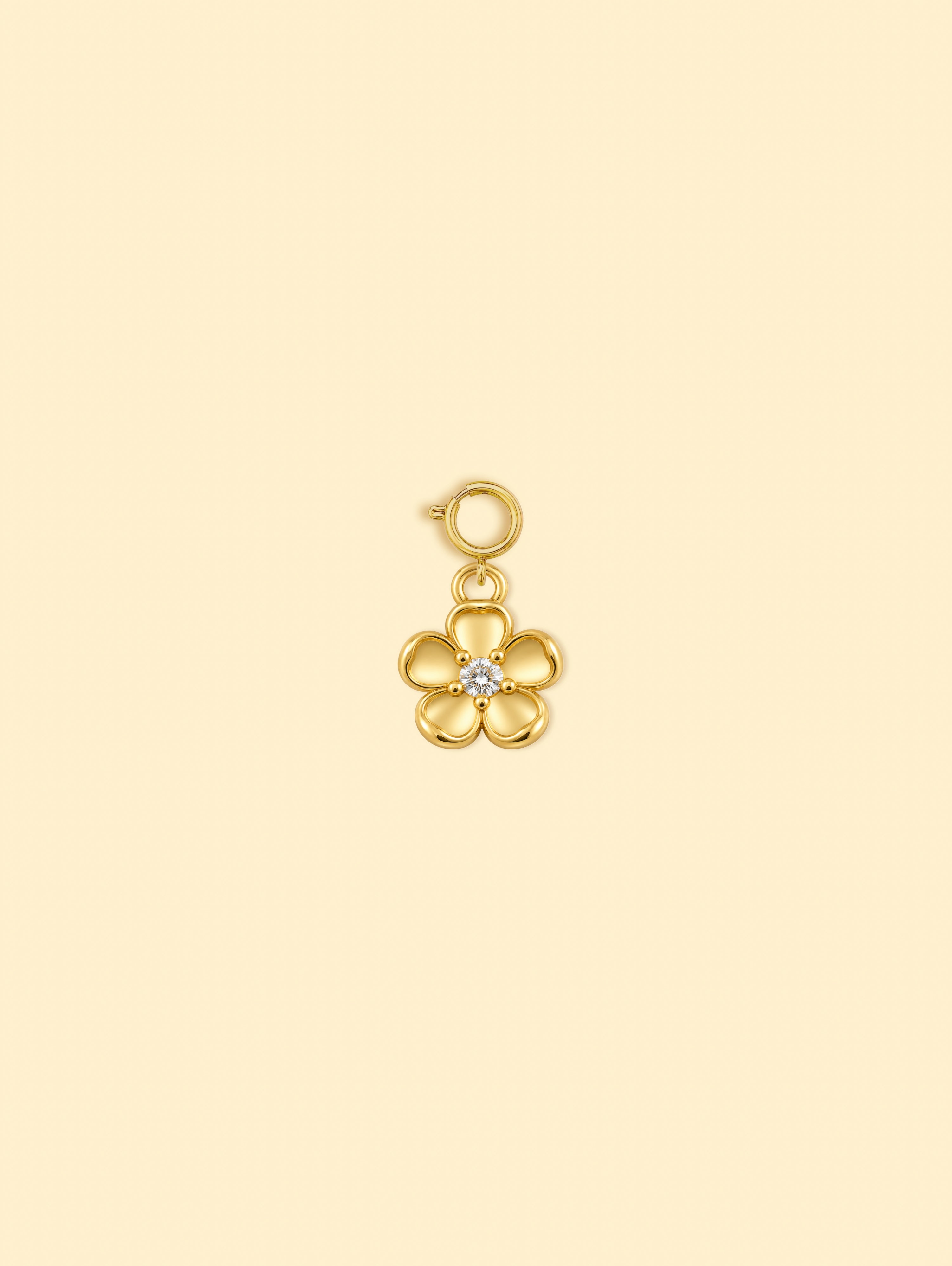 14K Gold Plated Copper Daisy Flower Charm