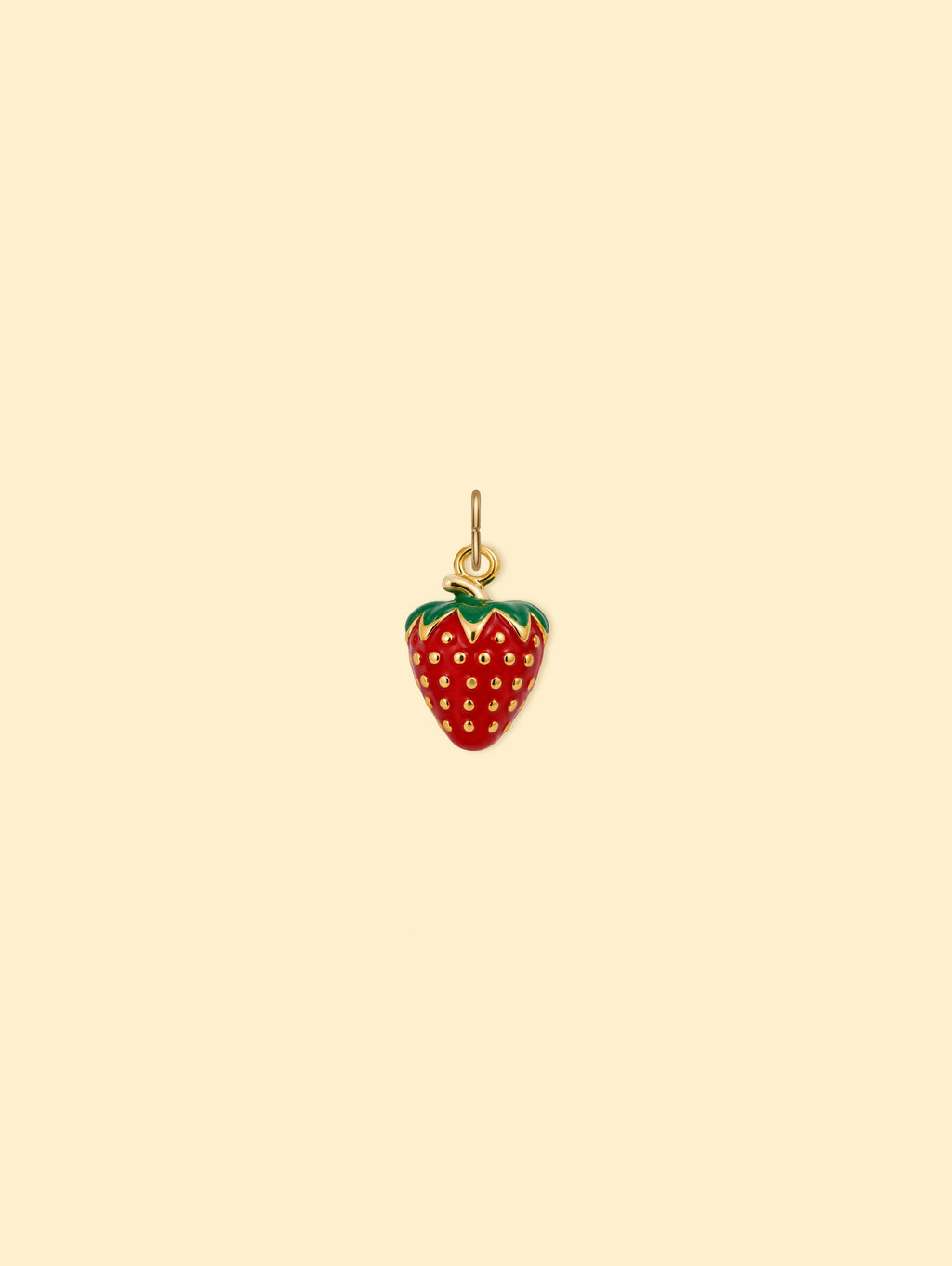 18K Gold Plated Stainless Steel Strawberry Charm.