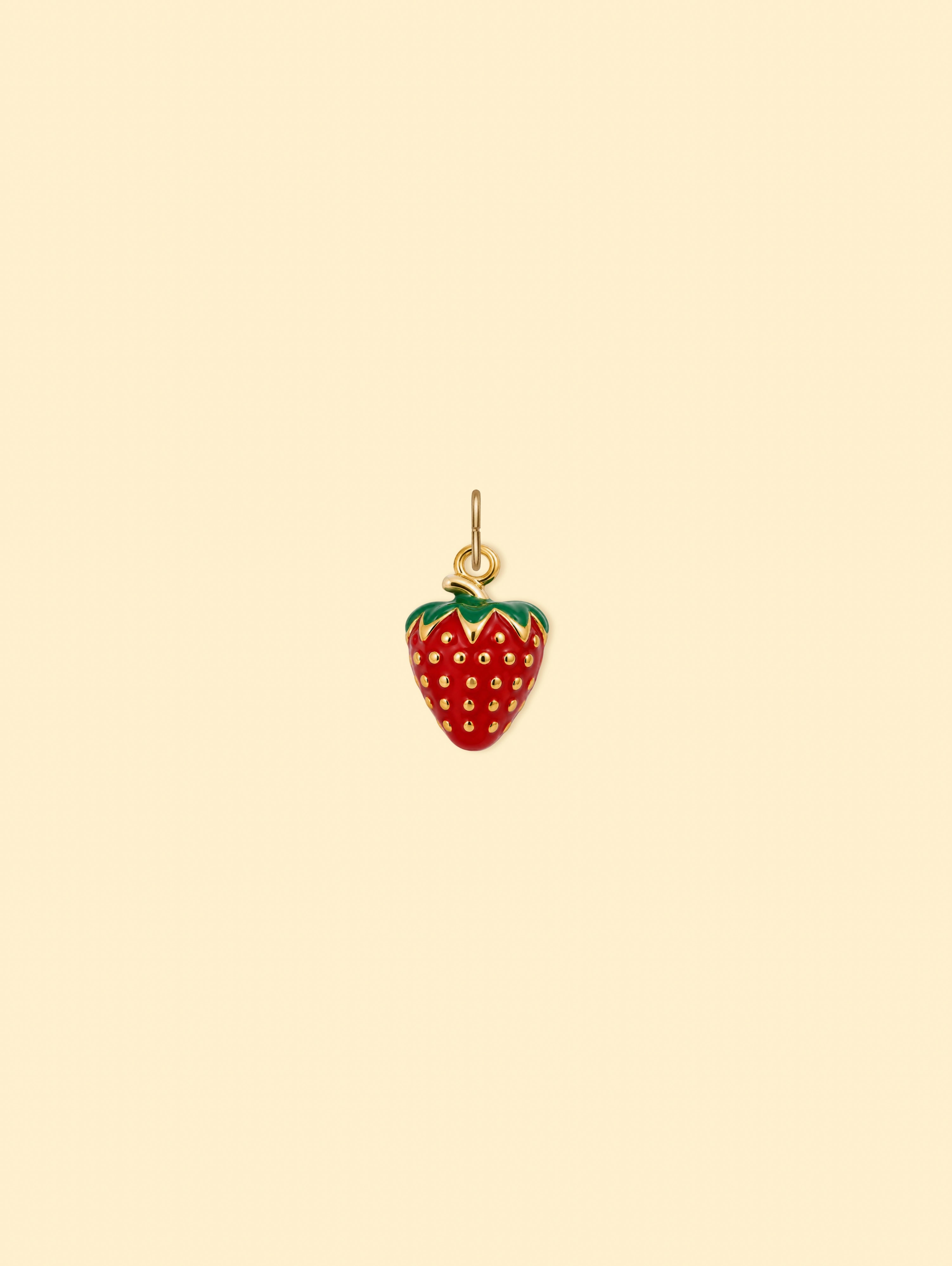 18K Gold Plated Stainless Steel Strawberry Charm.