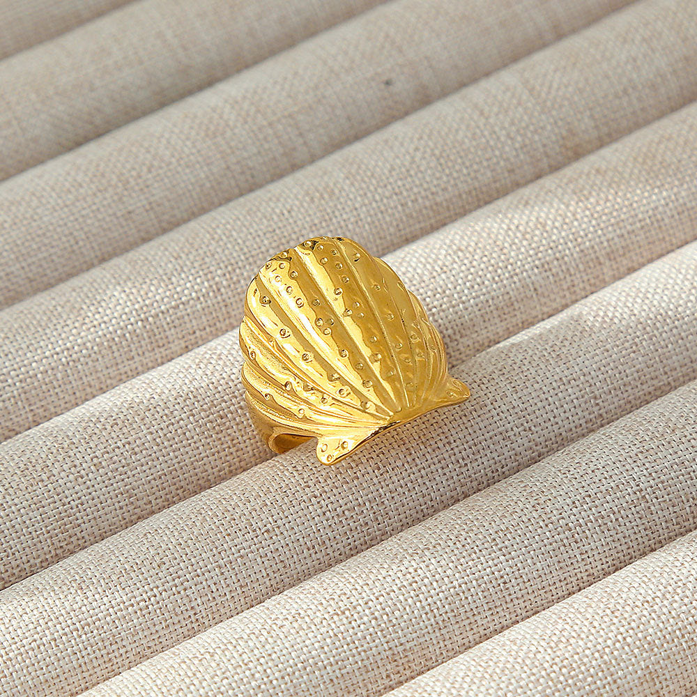 Shell Ring Stainless Steel 18K Gold Plated