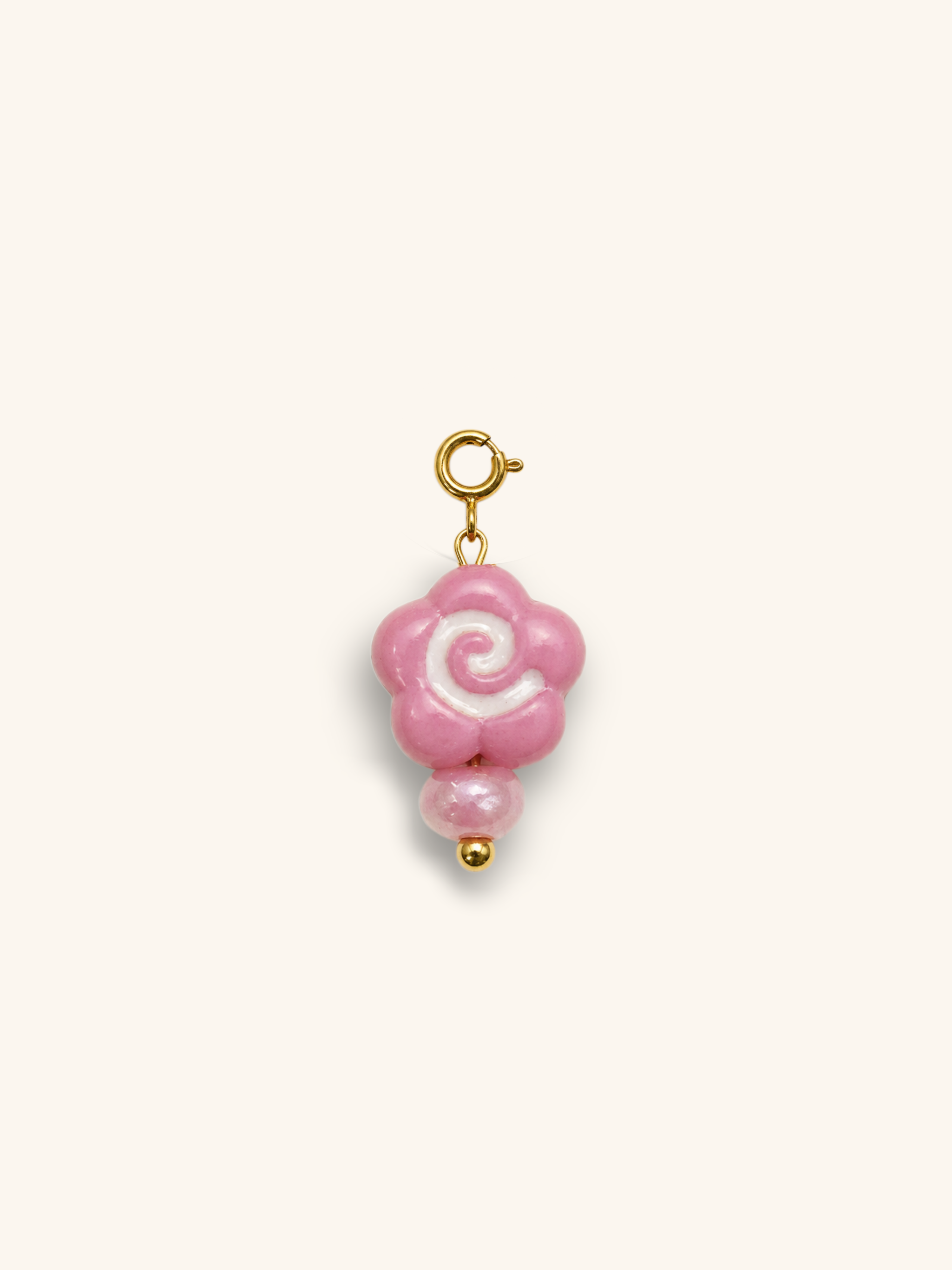 Pink Swirl Flower Charm (Interchangeable)