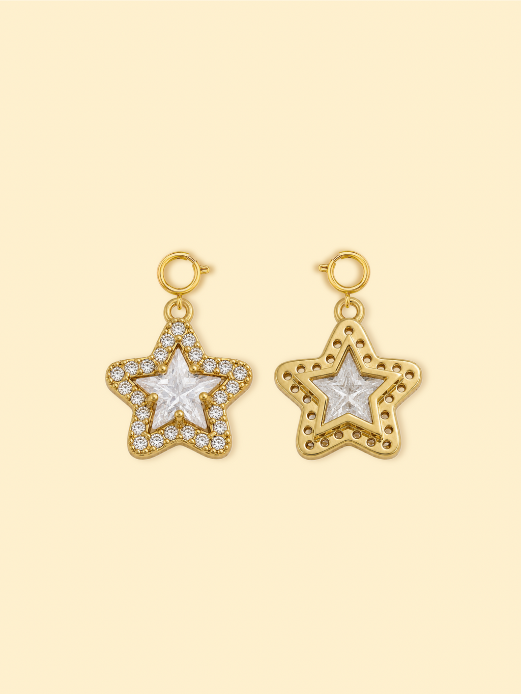 14K Gold Plated Star Zircon Charm (Copper)