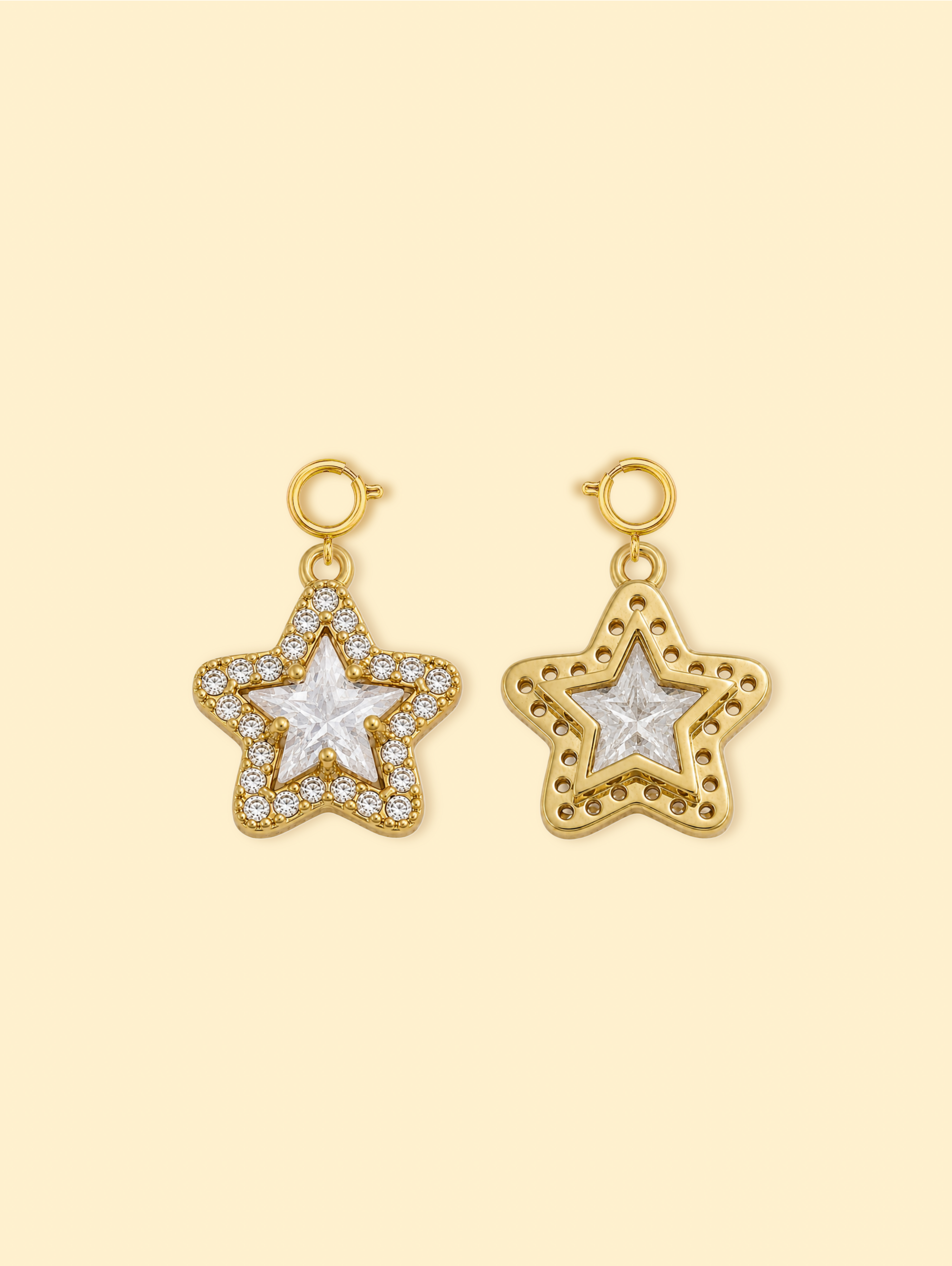 14K Gold Plated Star Zircon Charm (Copper)