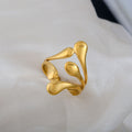 Teardrop Open Ring Stainless Steel 18K Gold Plated