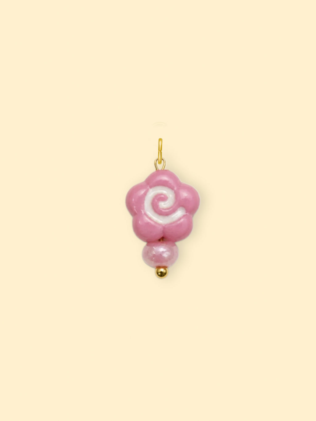 Pink Swirl Flower Charm (Interchangeable)