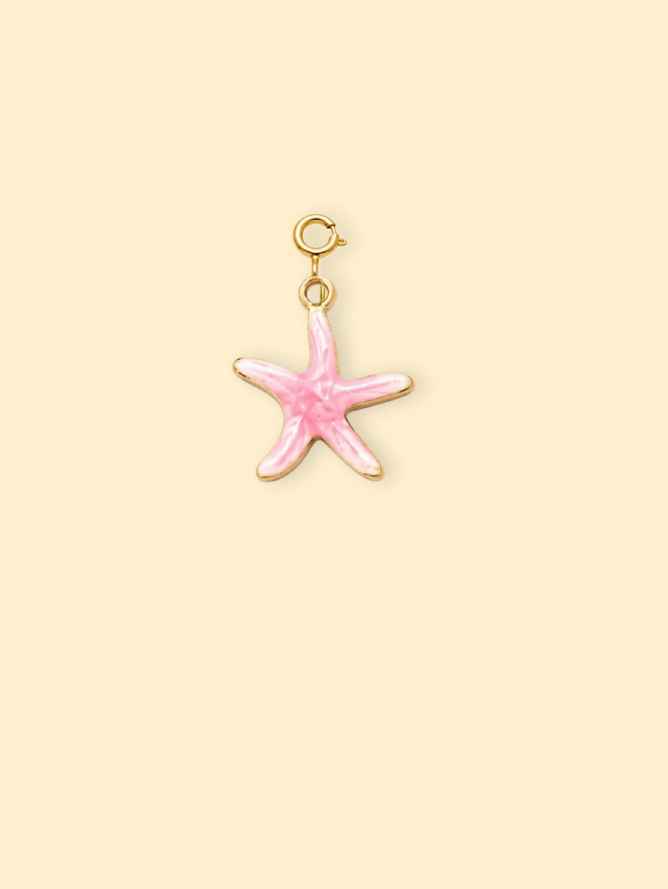 Pink Starfish Charm (Interchangeable) – 18K Gold Plated Stainless Steel