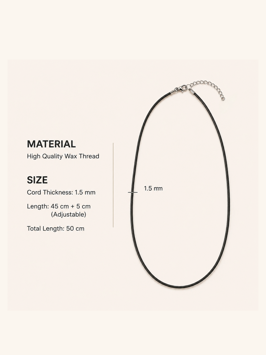 18K Gold Plated Wax Thread Cord Necklace