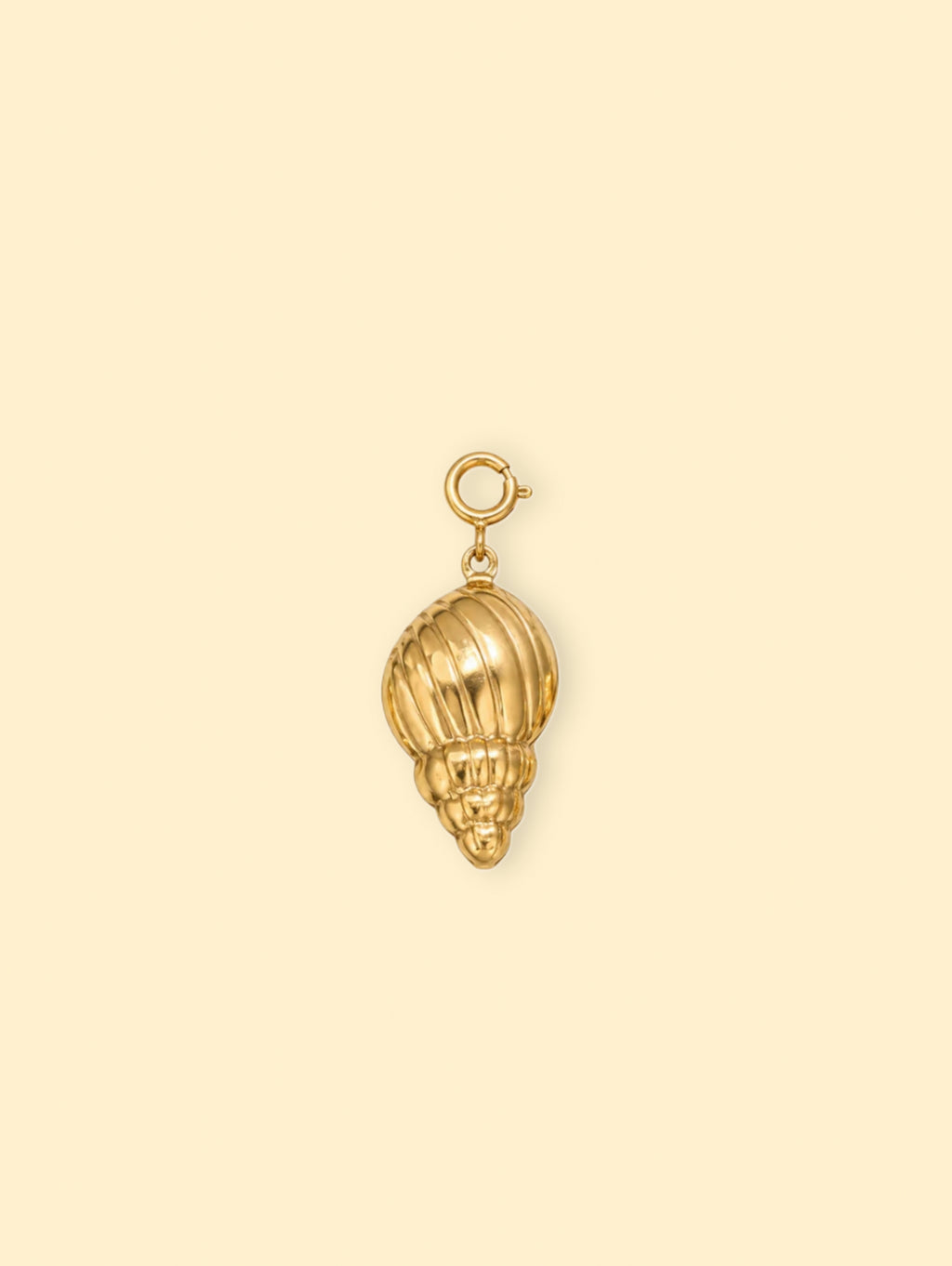 Ridged Conch Shell Charm (Interchangeable) – 18K Gold Plated Stainless Steel