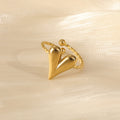 Heart Charm Ring Stainless Steel 18K Gold Plated