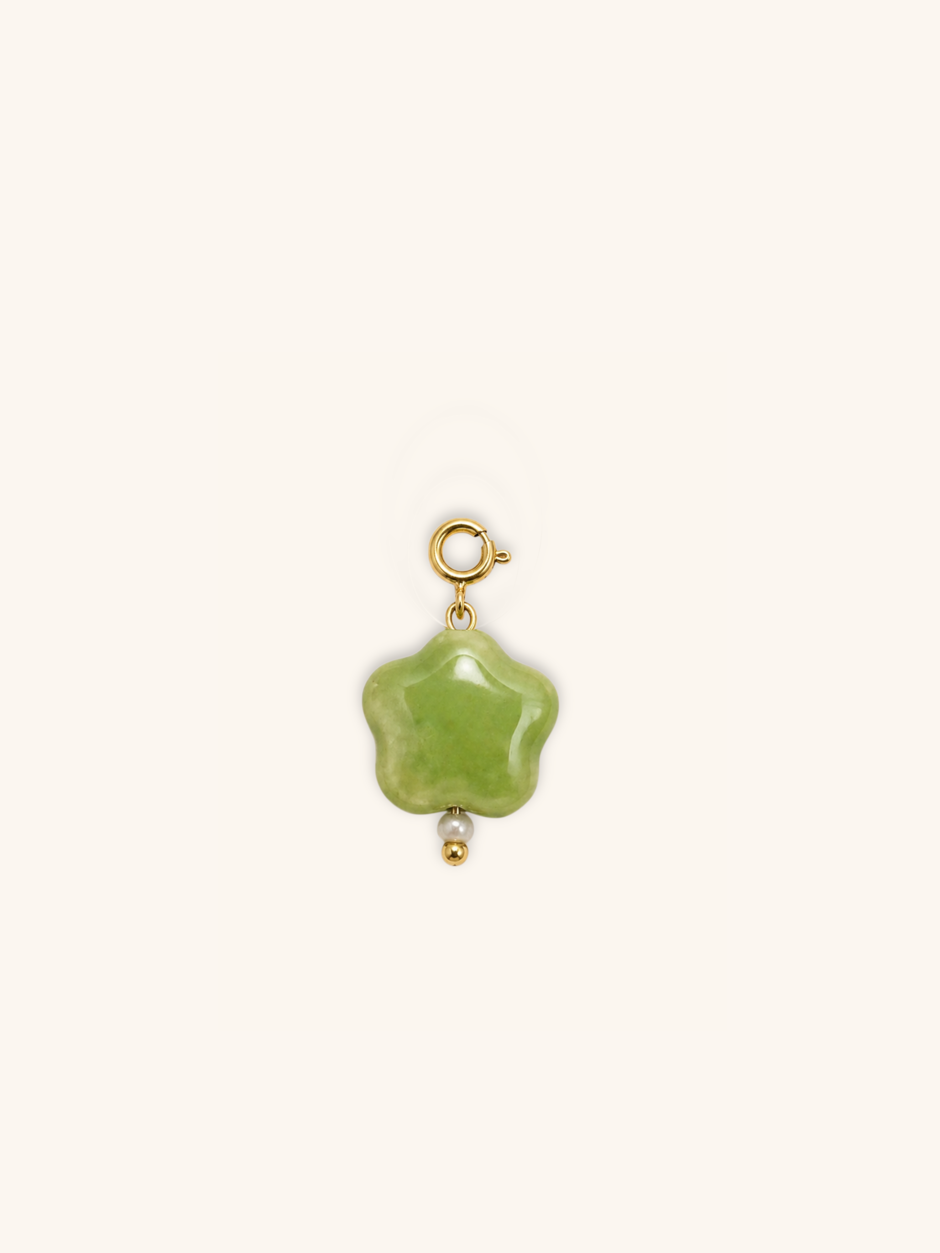 Green Cream Flower Charm (Interchangeable)