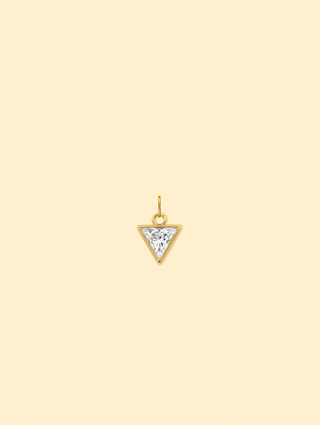 18K Gold Plated Stainless Steel Triangle Zircon Charm.
