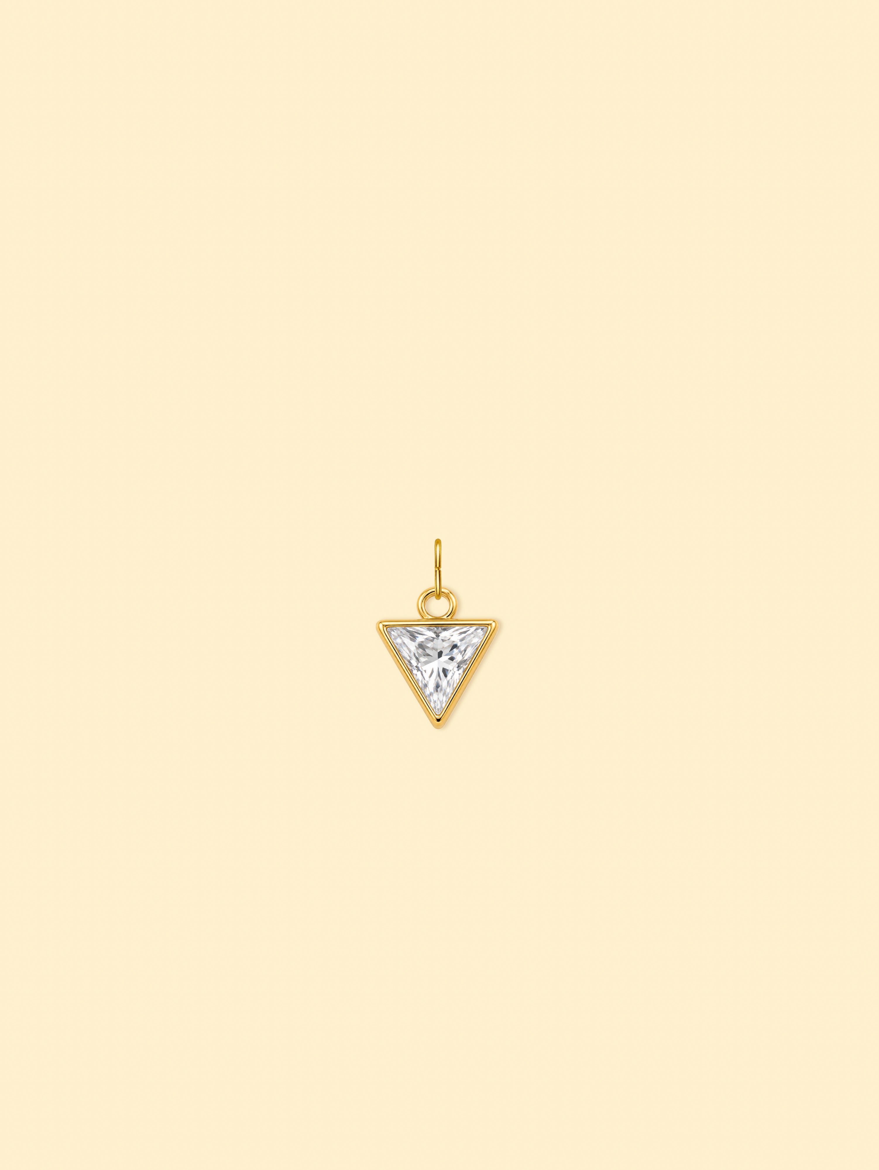 18K Gold Plated Stainless Steel Triangle Zircon Charm.