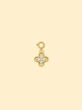 14K Gold Plated Copper Clover Zircon Charm