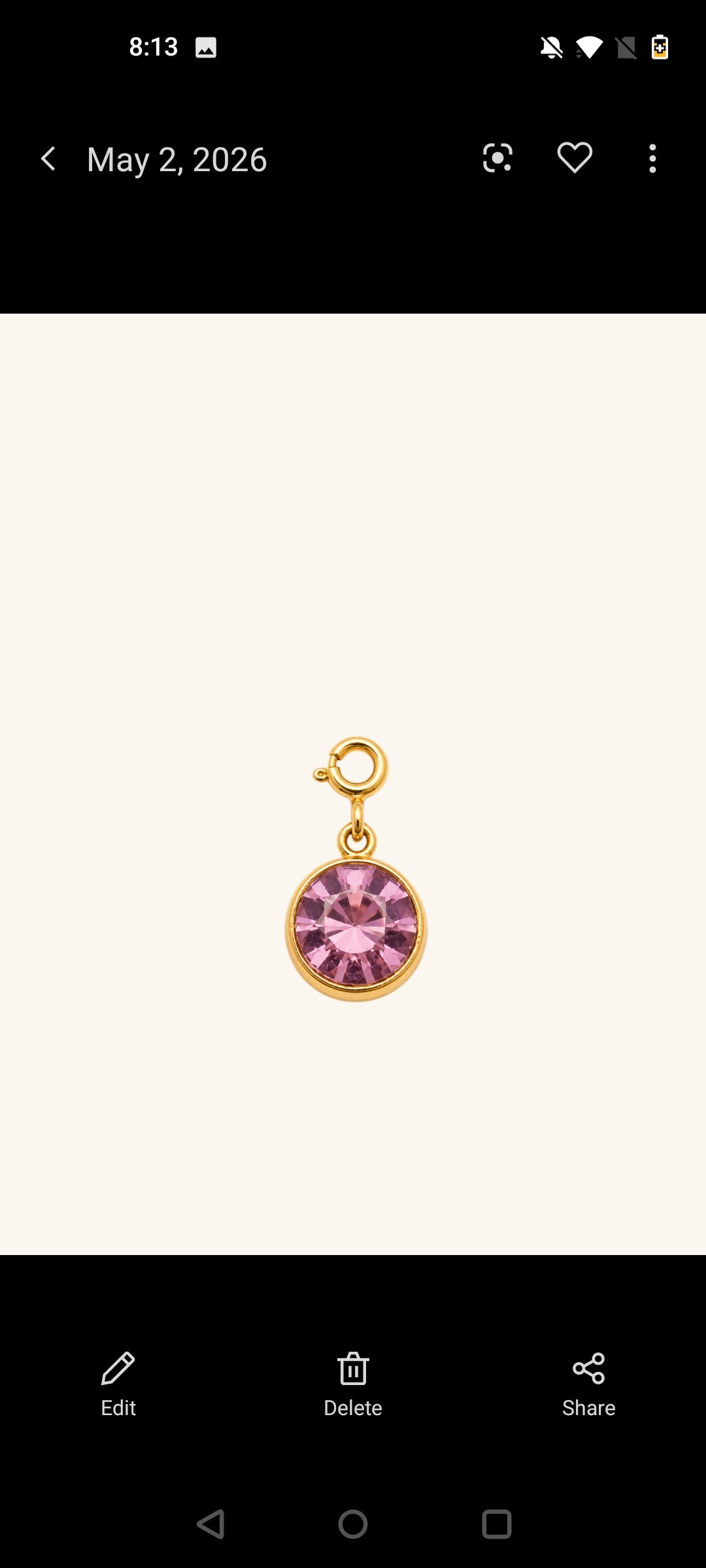 Pink Crystal Charm (Interchangeable) – alloy