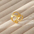 Wave Open Ring Stainless Steel 18K Gold Plated