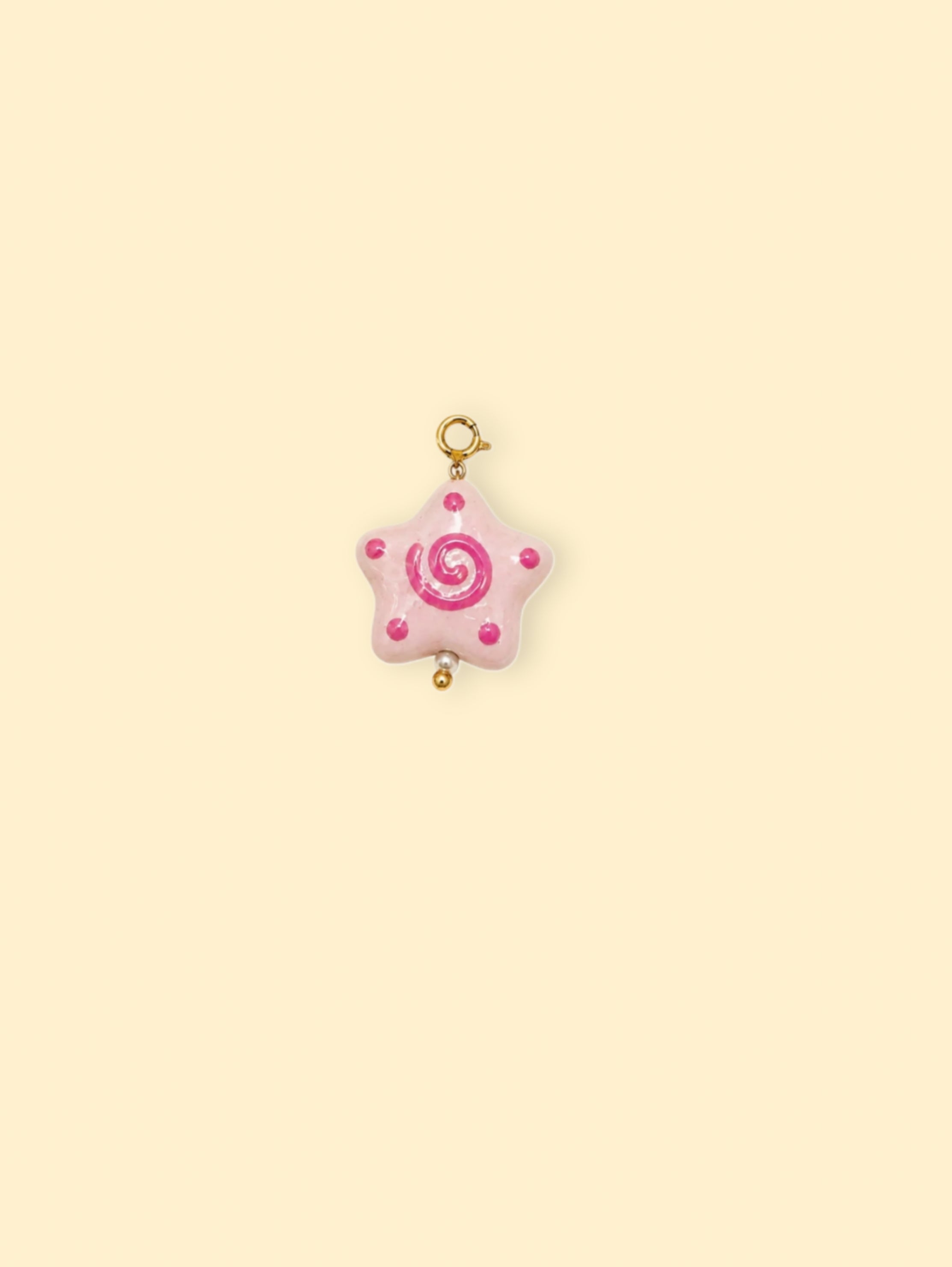 Pink Star Swirl Charm (Interchangeable)