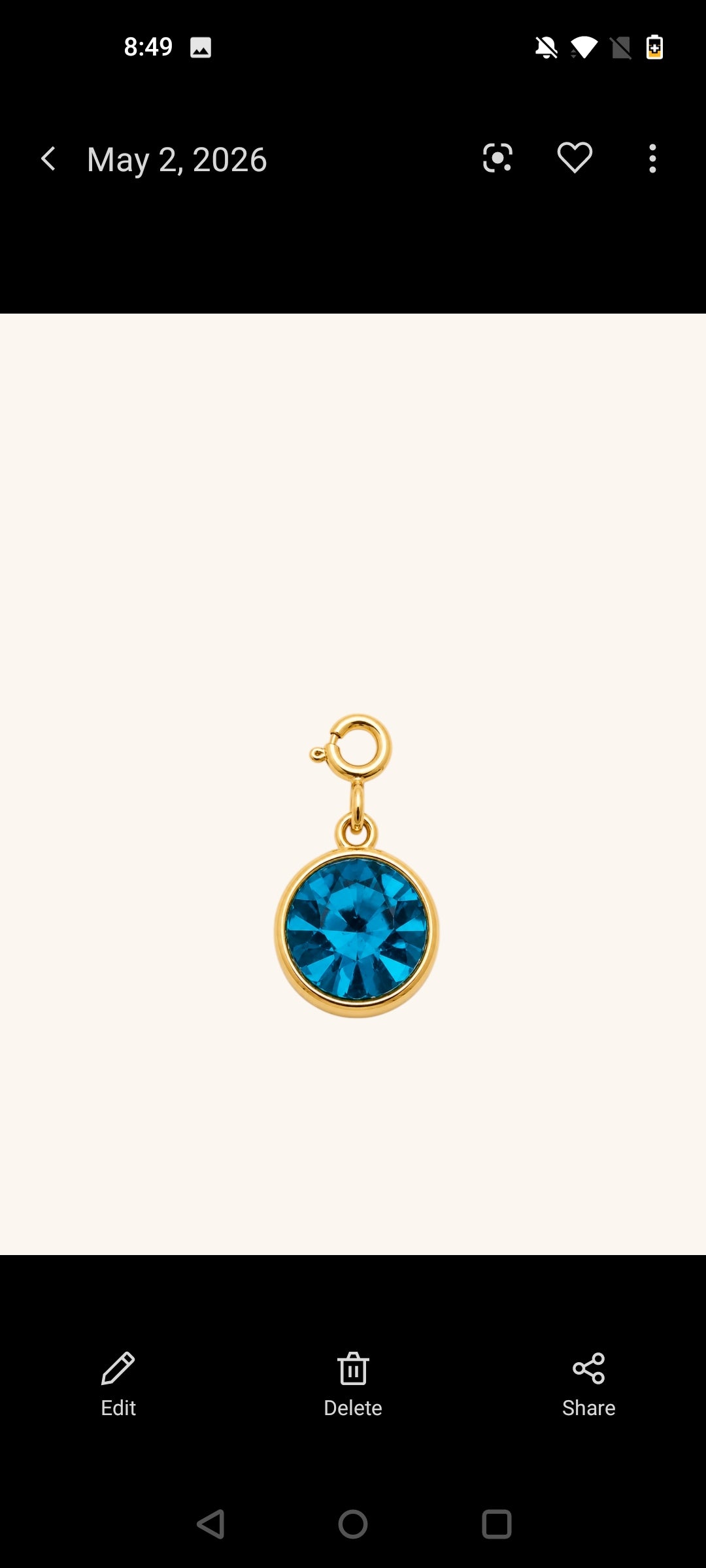 Teal Crystal Charm (Interchangeable) – alloy