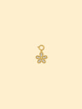 14K Gold Plated Copper Floral Charm