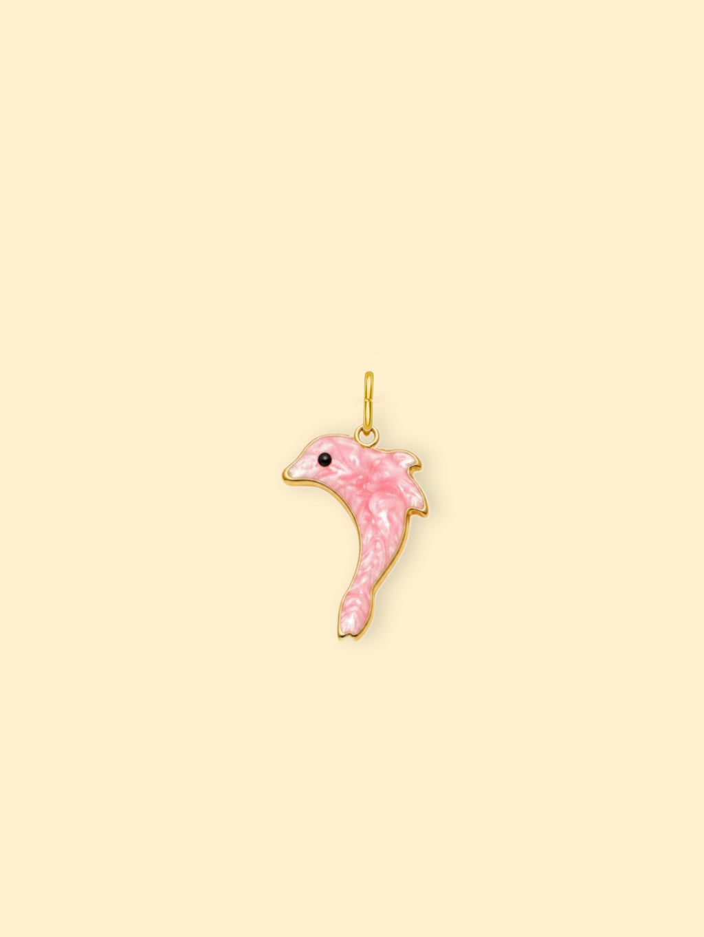 Pink Dolphin Charm (Interchangeable) – 18K Gold Plated Stainless Steel