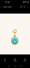 Aqua Crystal Charm (Interchangeable) – alloy