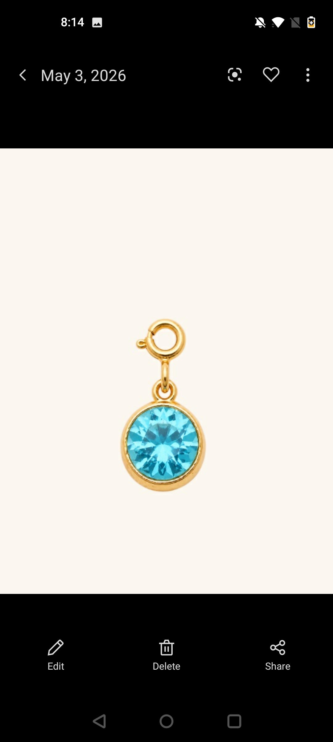 Aqua Crystal Charm (Interchangeable) – alloy